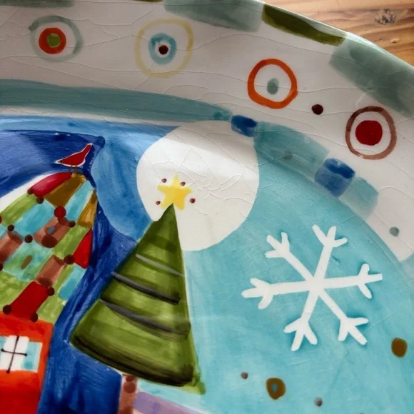 Natural Life Holiday Serving Platter Christmas Hosting Winter Kitchen Decor - Picture 4 of 9